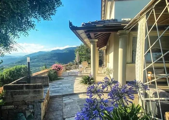 Vila Con Piscina, Ac Nelle 2 Da Letto, Palestra E Vista Su Mare E Monti Pontedassio
