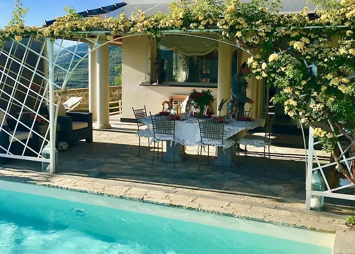 Вилла Con Piscina, Ac Nelle 2 Da Letto, Palestra E Vista Su Mare E Monti Pontedassio