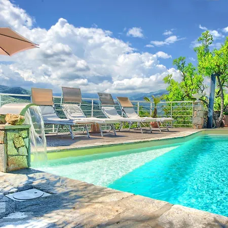 Villa Con Piscina, Ac Nelle 2 Da Letto, Palestra E Vista Su Mare E Monti Pontedassio